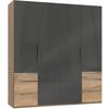 Drehtürenschrank 200cm Level, Grau/eiche Dekor - Eichefarben/Grau, MODERN, Glas/Holzwerkstoff (200/216/58cm) - MID.YOU