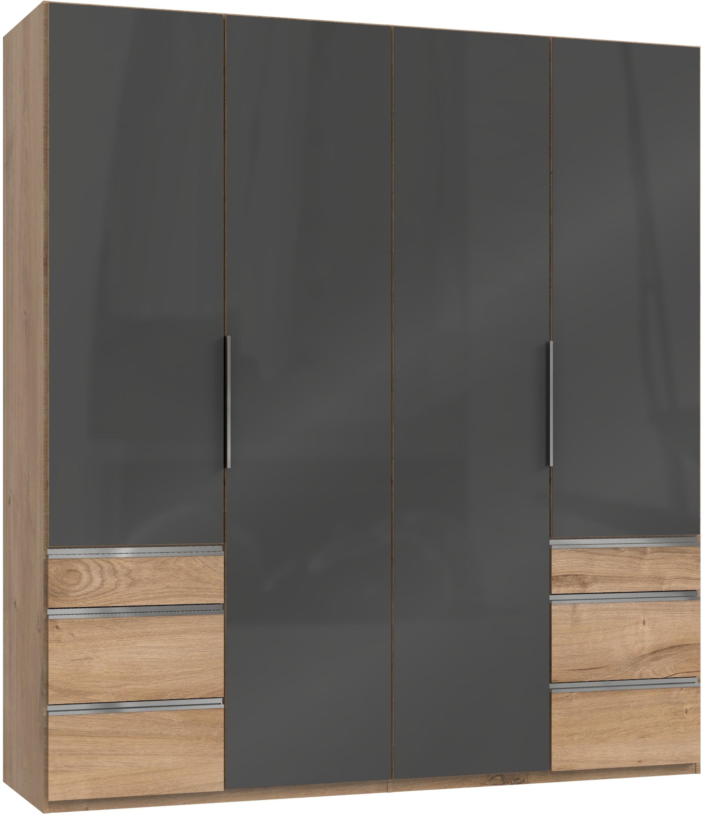 Drehtürenschrank 200cm Level, Grau/eiche Dekor