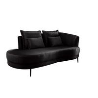 Ottomane Pistaccio Anthrazit Velours, Rücken Echt B: 211 cm - Anthrazit/Schwarz, MODERN, Textil (211/85/102cm) - Livetastic