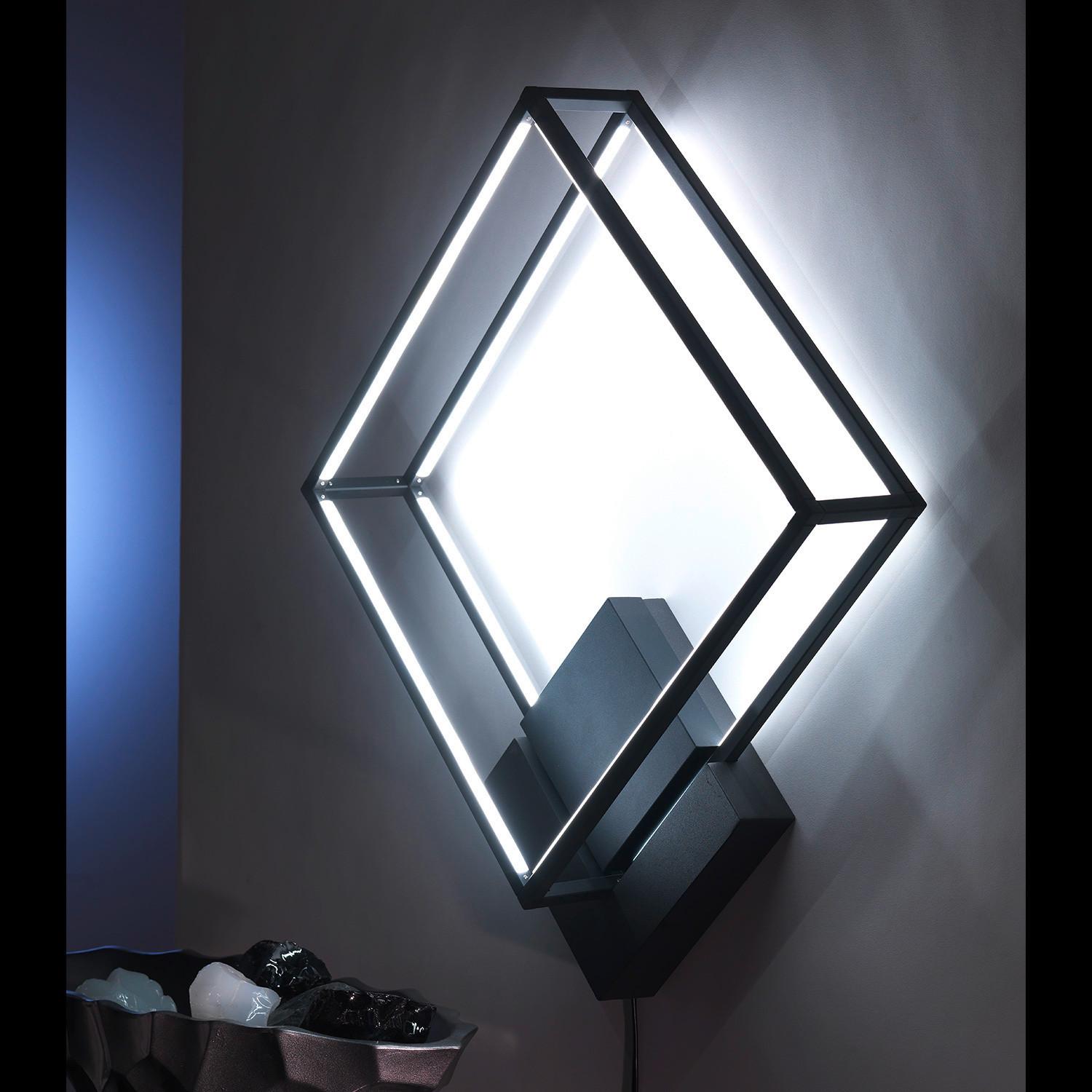 LED-Deckenleuchte 5002/Plmn - Schwarz, Design, Metall (45/45/13cm)