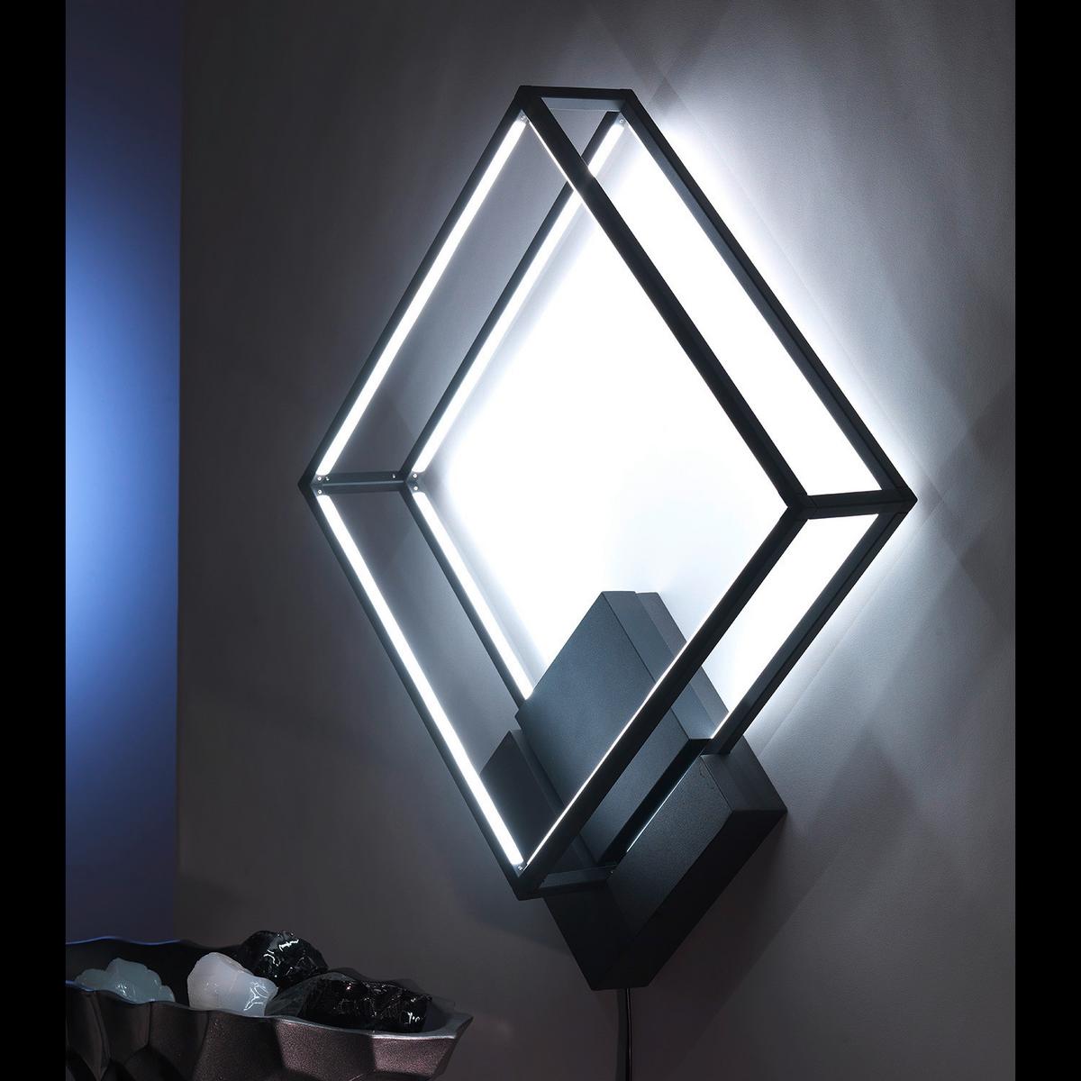 LED-Deckenleuchte 5002/Plmn - Schwarz, Design, Metall (45/45/13cm)