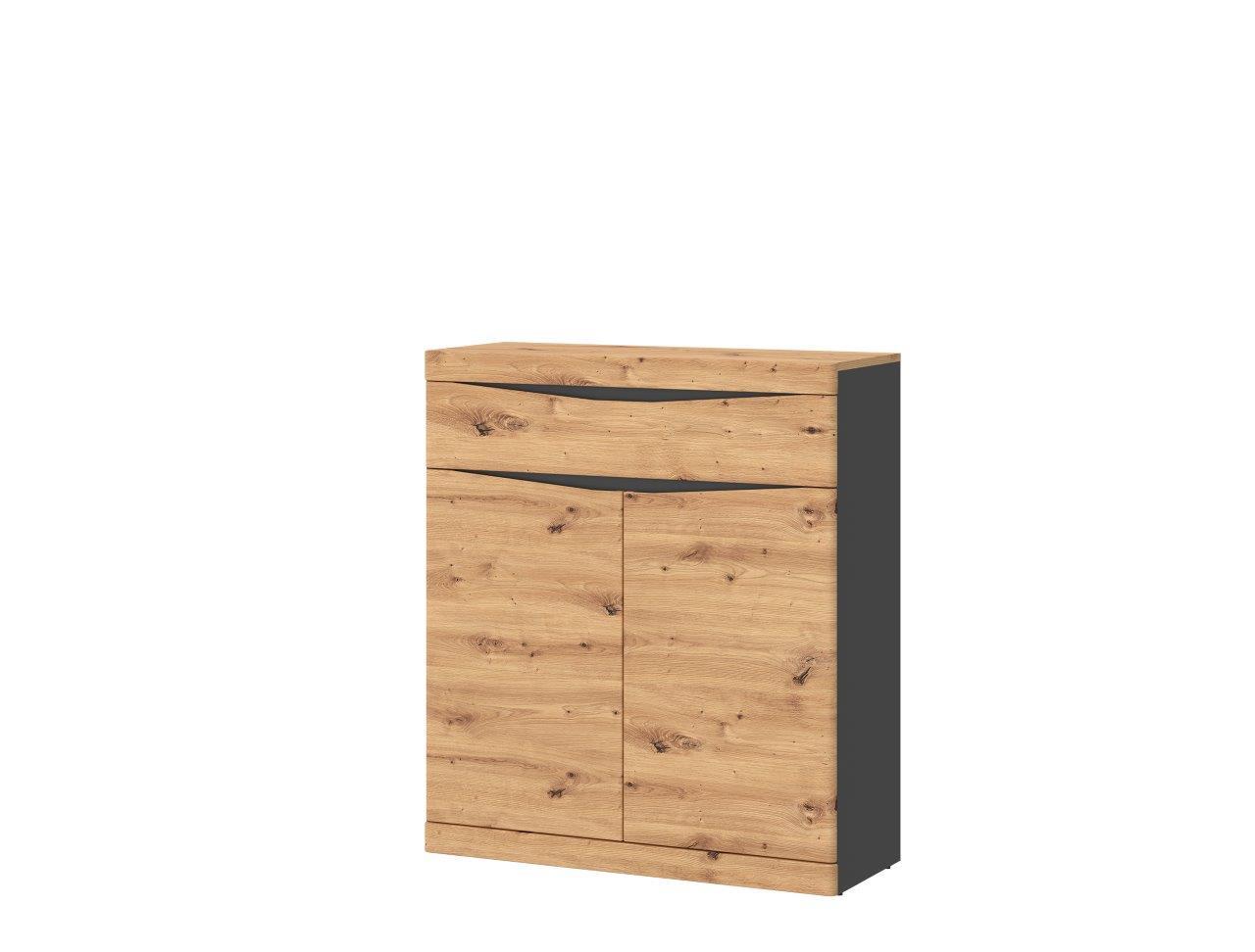 Schuhschrank Turino Eiche Artisan Dekor B: 86 cm - Eichefarben, MODERN, Holzwerkstoff (86/101,6/40cm)