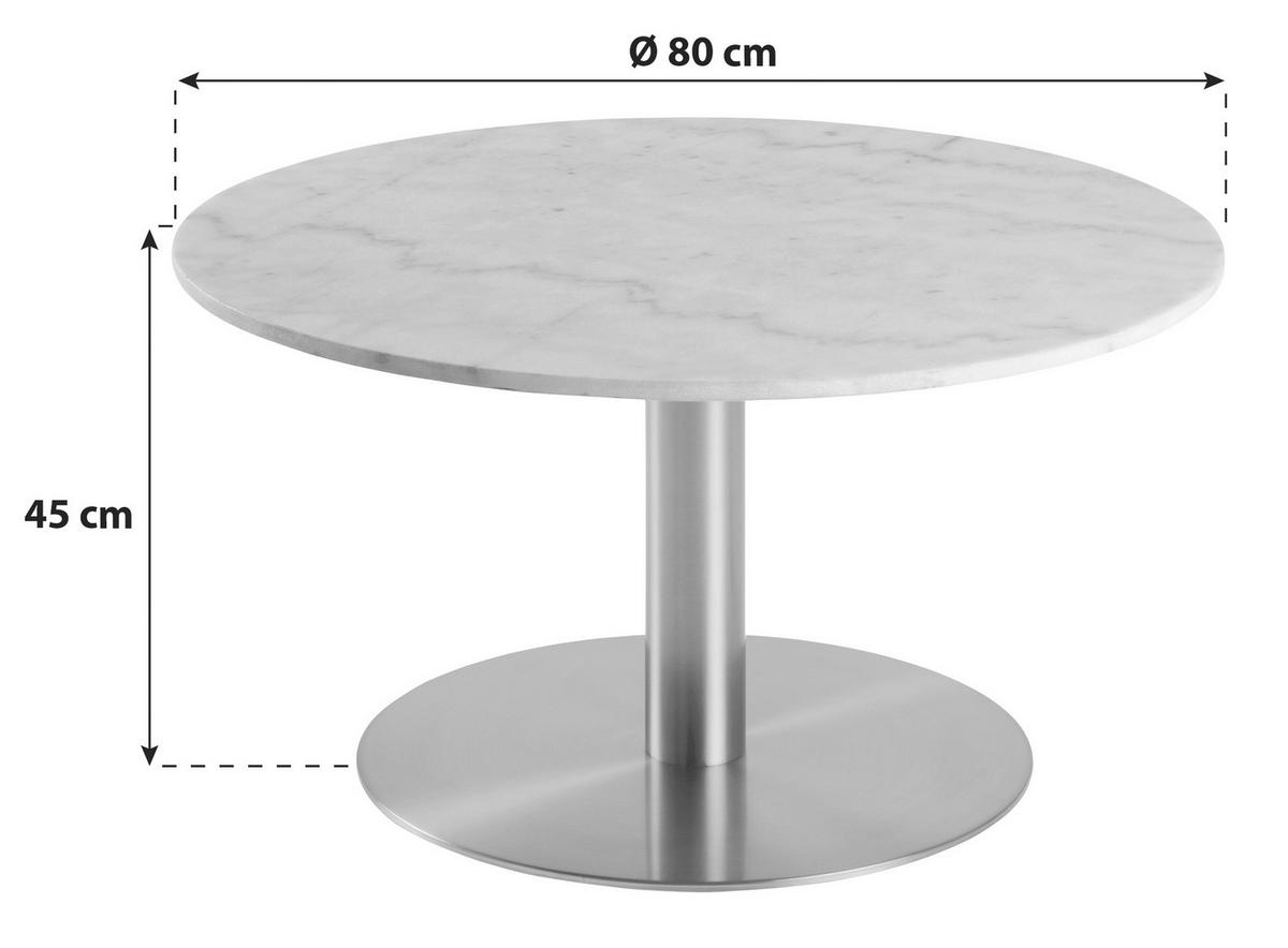 Konferenčný stolík CORBY - biela/mosadzná, Trend, kov/kameň (80/80/45cm) - MID.YOU
