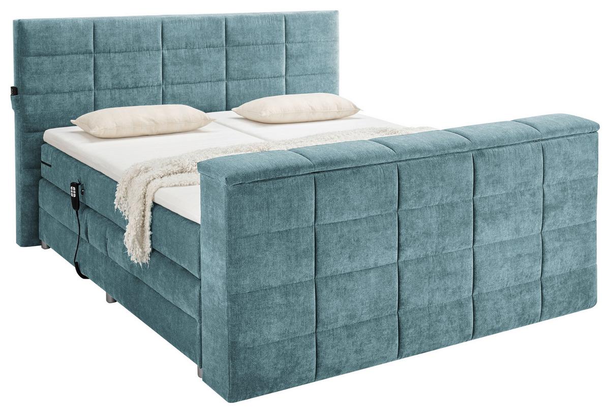 Boxspringbett Mit Topper 180x200 Cm Denver - Petrol, KONVENTIONELL, Textil (180/200cm) - Carryhome