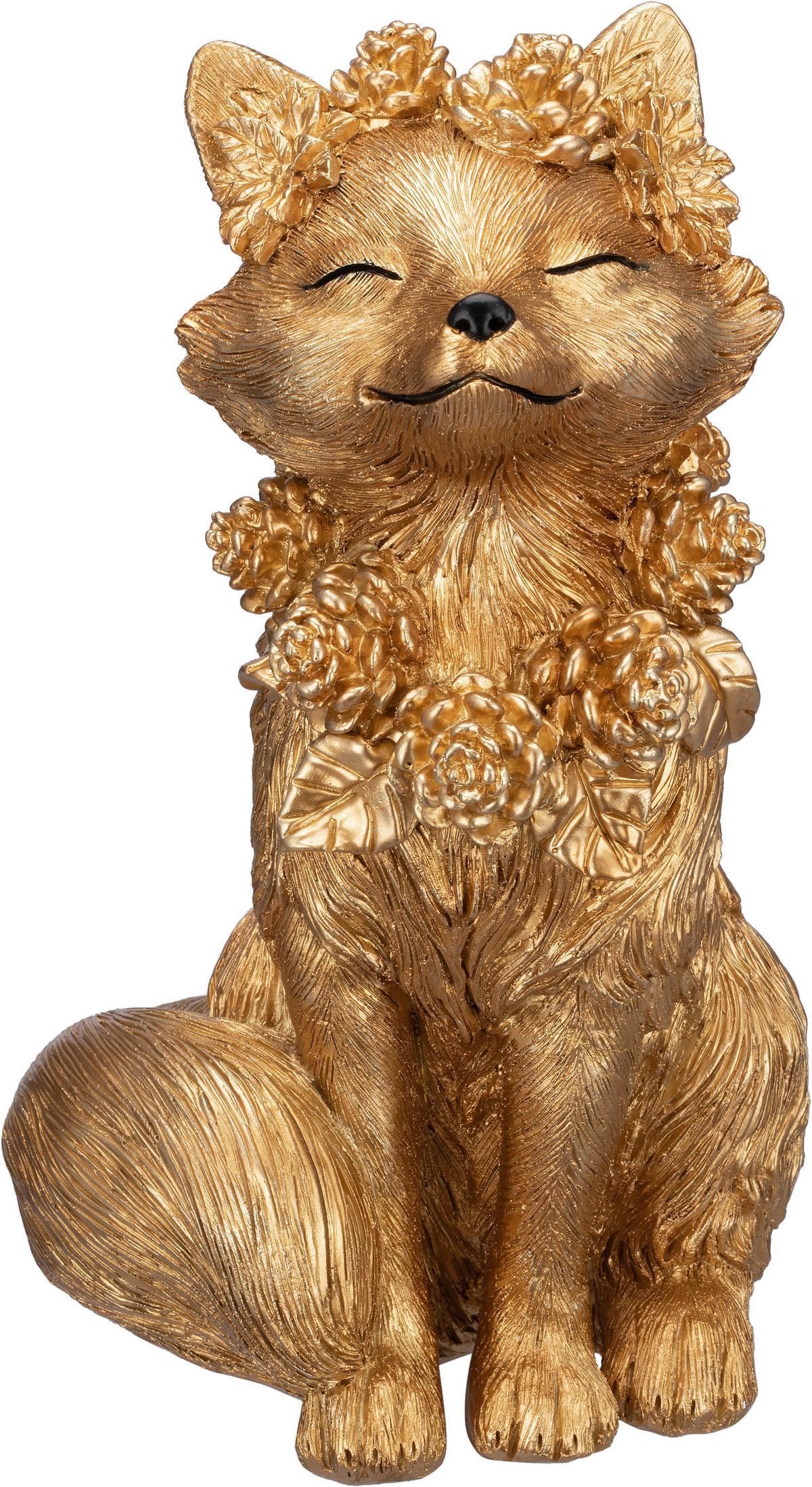 Dekofuchs Alissa - Goldfarben, KONVENTIONELL, Kunststoff (14/13,5/24cm) - Luca Bessoni