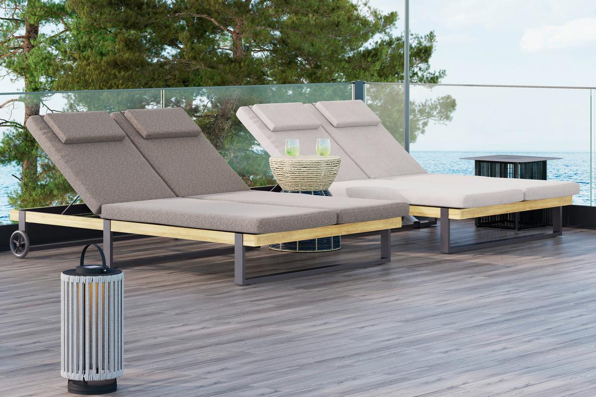 ZÁHRADNÉ LEŽADLO ELENYI - sivá, Modern, kov/drevo (200cm) - Bessagi Garden