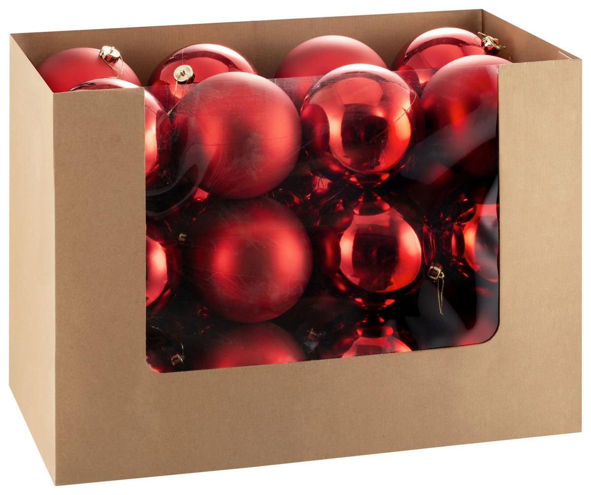 Christbaumkugel Kunststoff Silberfarben Handmade - Rot, KONVENTIONELL, Kunststoff (15cm) - Luca Bessoni