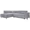 Rohová sedačka CÉLINE, ľavá, svetlosivý menčester - čierna/svetlosivá, kov/textil (192/250cm) - MID.YOU