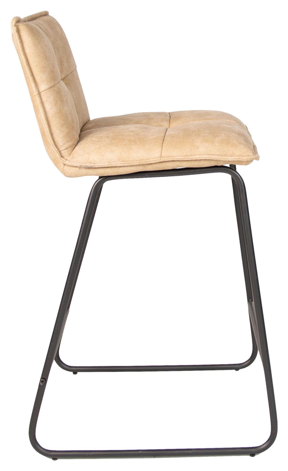 Barhocker-set Jeremy - Beige/Schwarz, KONVENTIONELL, Textil/Metall (44/87/50cm) - MID.YOU