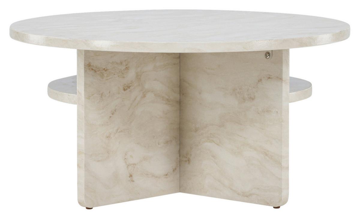 Couchtisch Ålesund - Beige, Design, Holzwerkstoff (85/85/42cm) - Livetastic