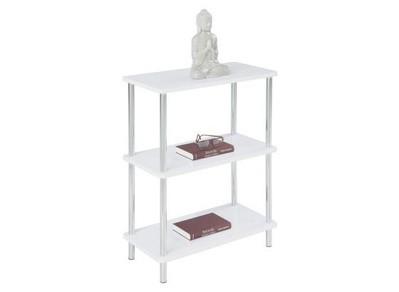Regál Tim - biela/chrómová, Moderný, kov/kompozitné drevo (60/75/30cm) Regál Tim - biela/chrómová, Moderný, kov/kompozitné drevo (60/75/30cm)