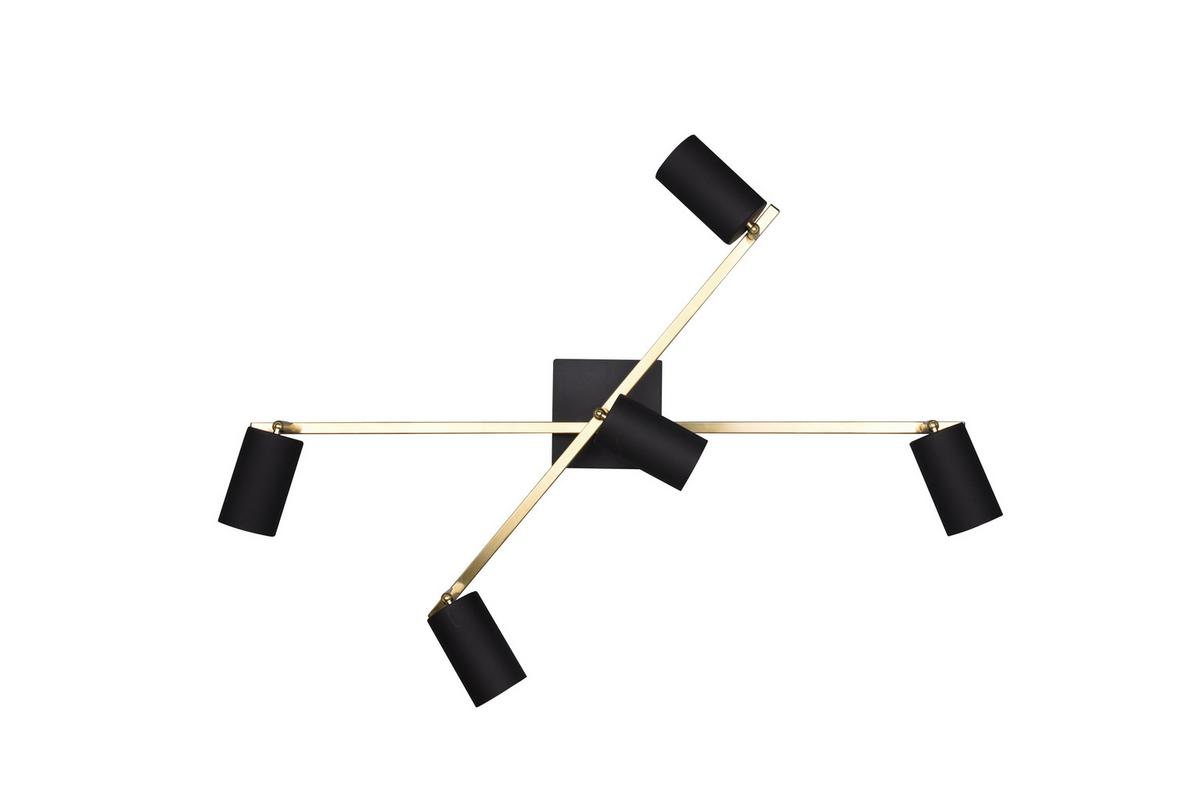 Strahler Marley 5-Flammig verstellbar L: 77,4 cm - Goldfarben/Schwarz, Basics, Metall (77,4/57,4/22,4cm) - Trio Leuchten