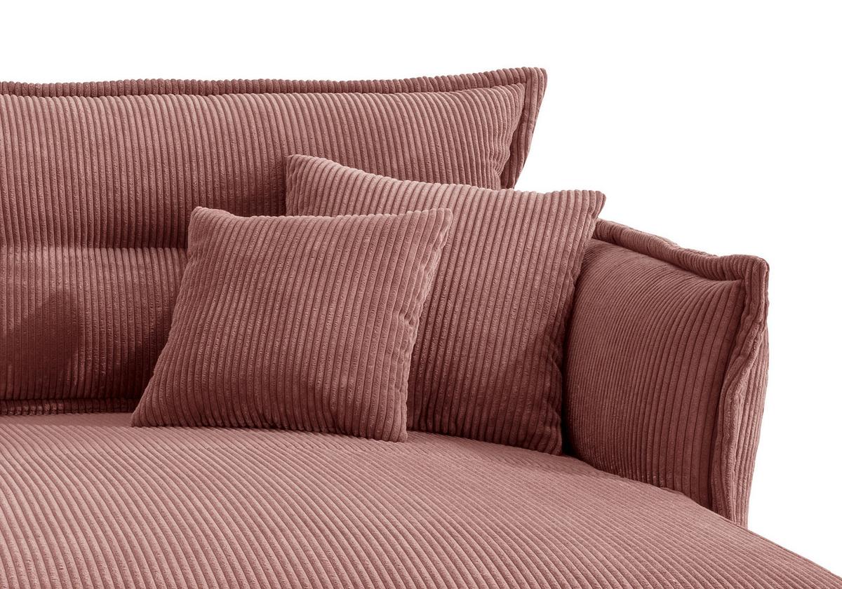 Ecksofa Lava Koralle S: 255/180 Cm - Koralle/Schwarz, MODERN, Textil (255/180cm) - Livetastic