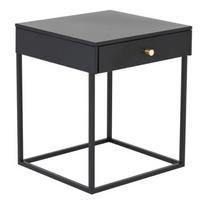 Nachttisch Bakal - Schwarz, Design, Metall (41/50/43cm) - Livetastic