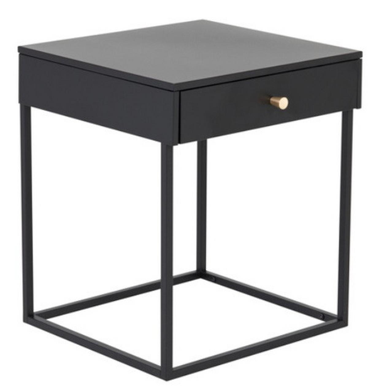 Nachttisch Bakal - Schwarz, Design, Metall (41/50/43cm) - Livetastic