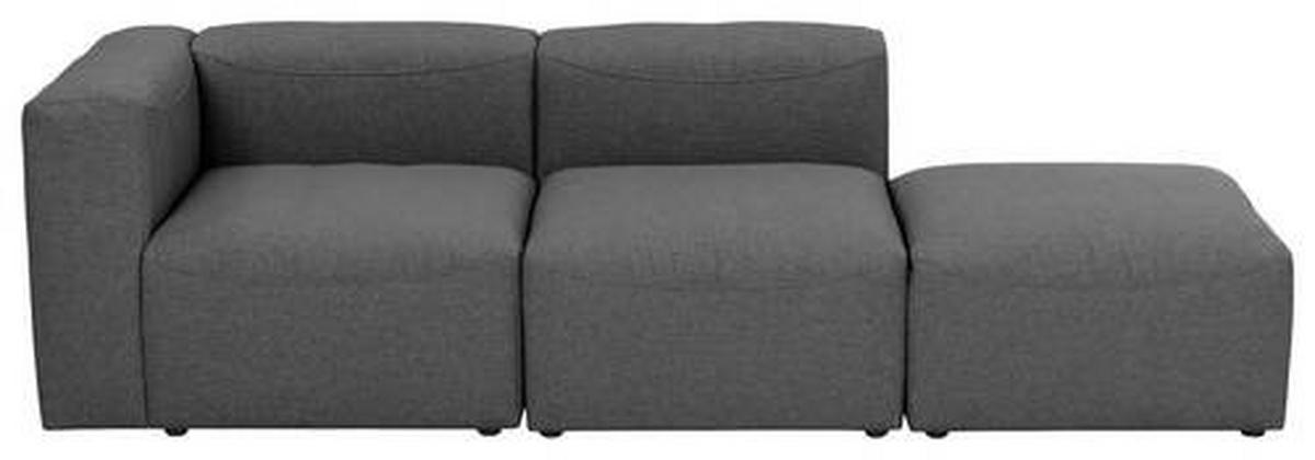 Ottomane Lena Anthrazit Mit Echtem Rücken - Anthrazit, Design, Textil (250/73/100cm) - Max Winzer