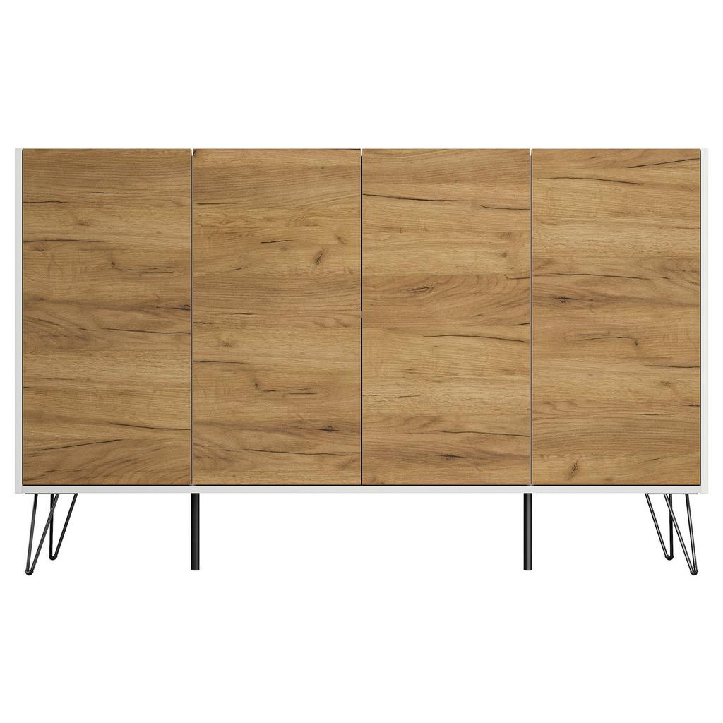 Sideboard Posseik Industrial Eichefarben/Weiß B: 155 cm