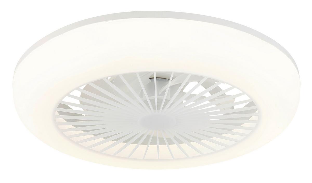 Deckenventilator Kunststoff 230V Transparent - Transparent/Opal, Design, Kunststoff (45/140cm) - Globo