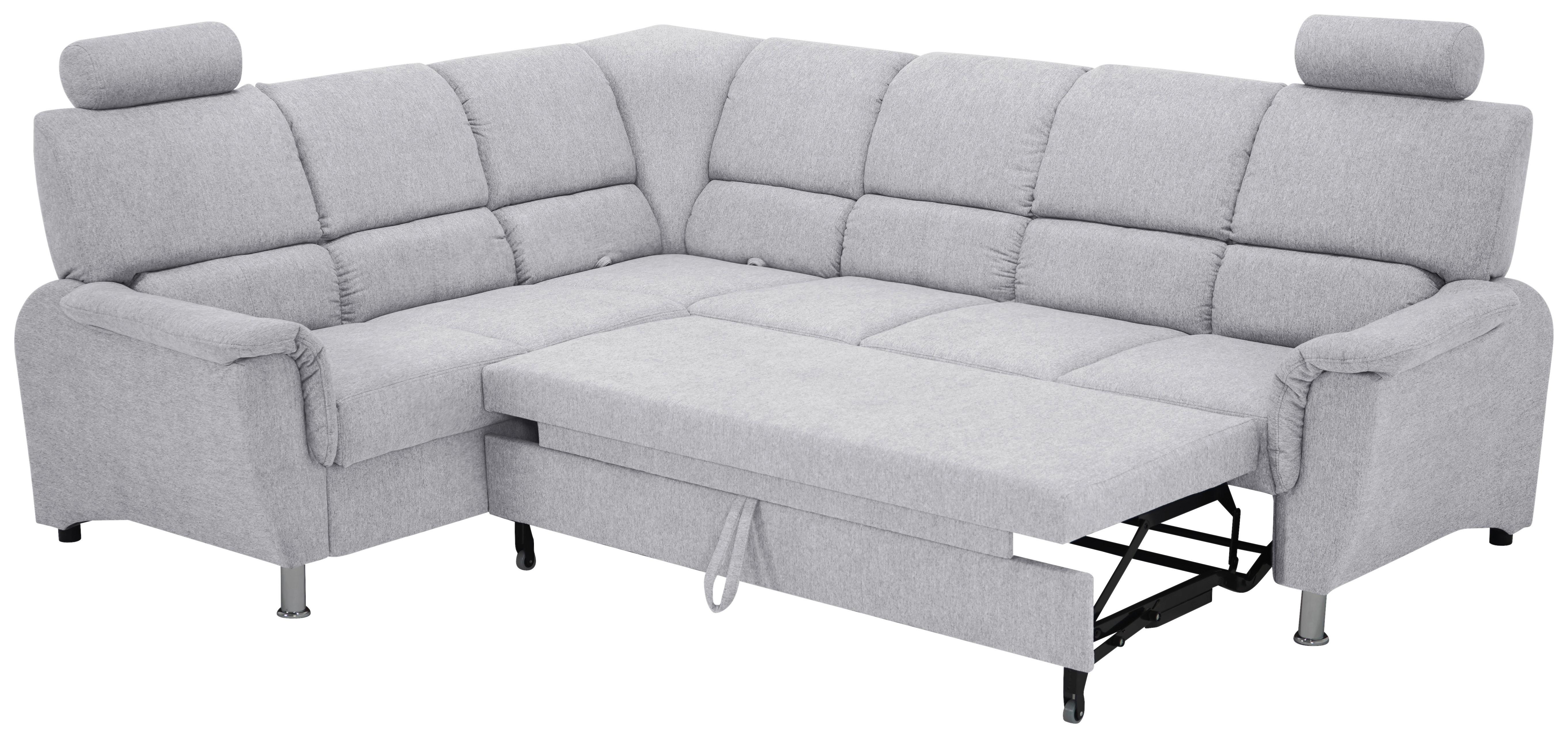 Sedačka MARSYLIA, levá, modrošedá - černá/barvy stříbra, Design, kov/dřevo (219/270cm) - MID.YOU