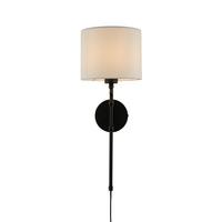 Wandleuchte Munich Eu12081-1bk - Schwarz/Naturfarben, Basics, Metall (20/56cm)