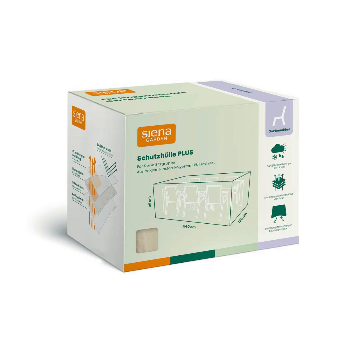Schutzhülle Plus Sitzgruppen Schutzhülle - Beige, MODERN, Kunststoff (150/85/240cm) - Siena Garden