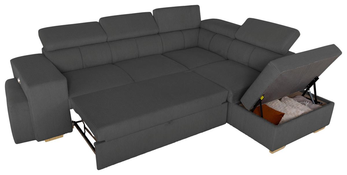 Ecksofa Sirius L anthrazit, 267x218cm - Eichefarben/Anthrazit, KONVENTIONELL, Holz/Holzwerkstoff (267/218cm)