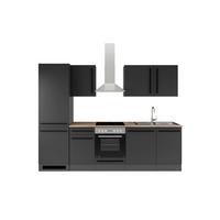 Küchenblock Jazz 8 280 Schwarz B: 280 cm - Eichefarben/Anthrazit, LIFESTYLE, Holzwerkstoff (280cm) - P & B
