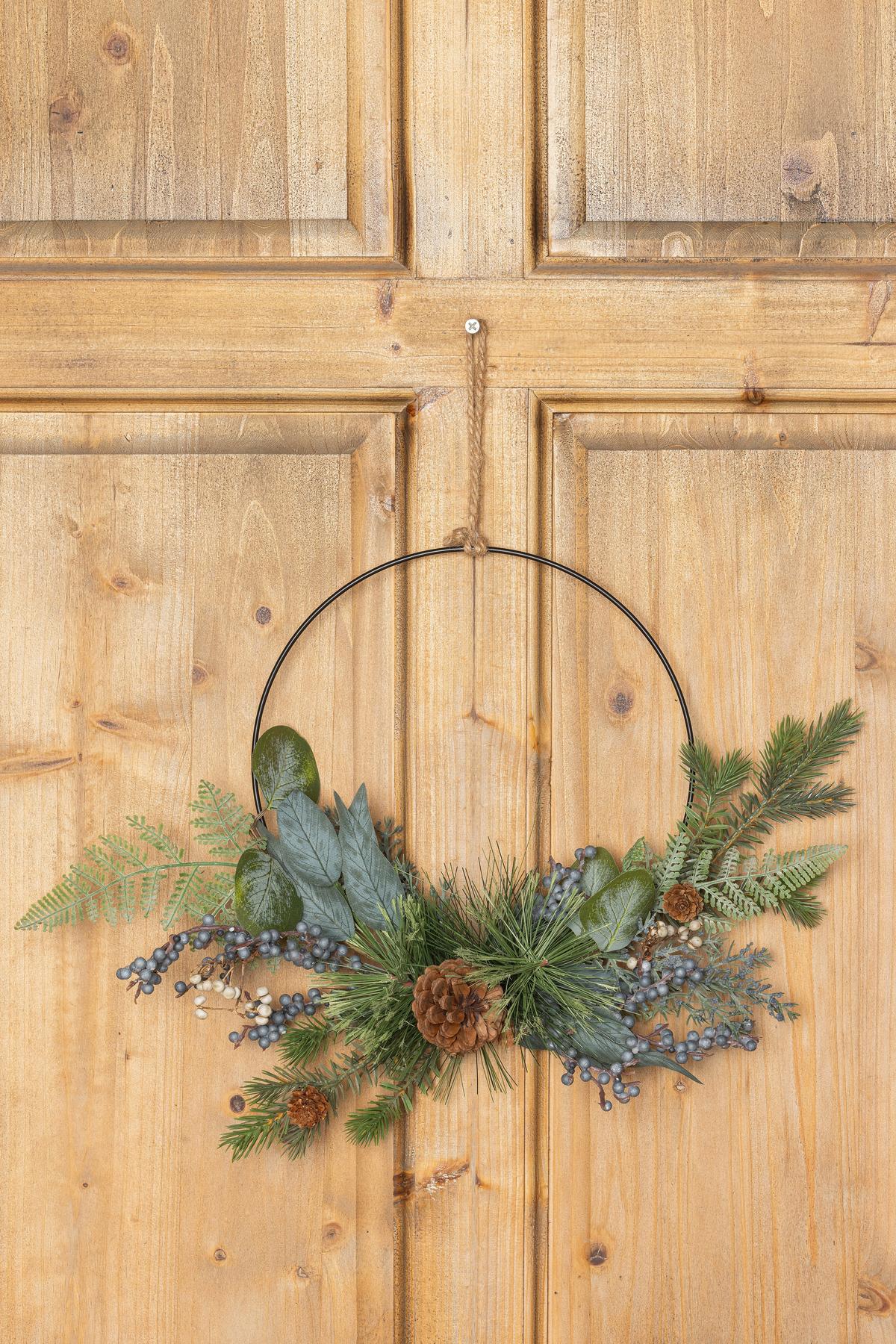 Kranz Martina - Blau/Creme, KONVENTIONELL, Naturmaterialien/Kunststoff (40/30/7cm) - Luca Bessoni