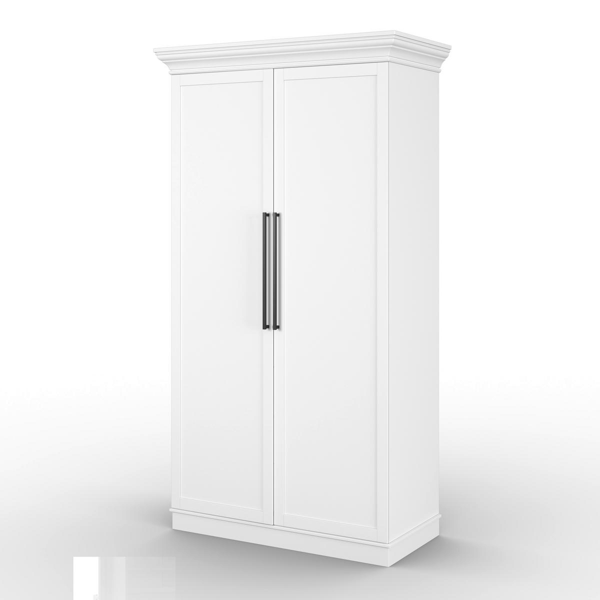 Kredenc Alvaro, š: 122 cm - bílá/černá, Moderní, kov/kompozitní dřevo (121,5/220/55,5cm) - Bessagi Home