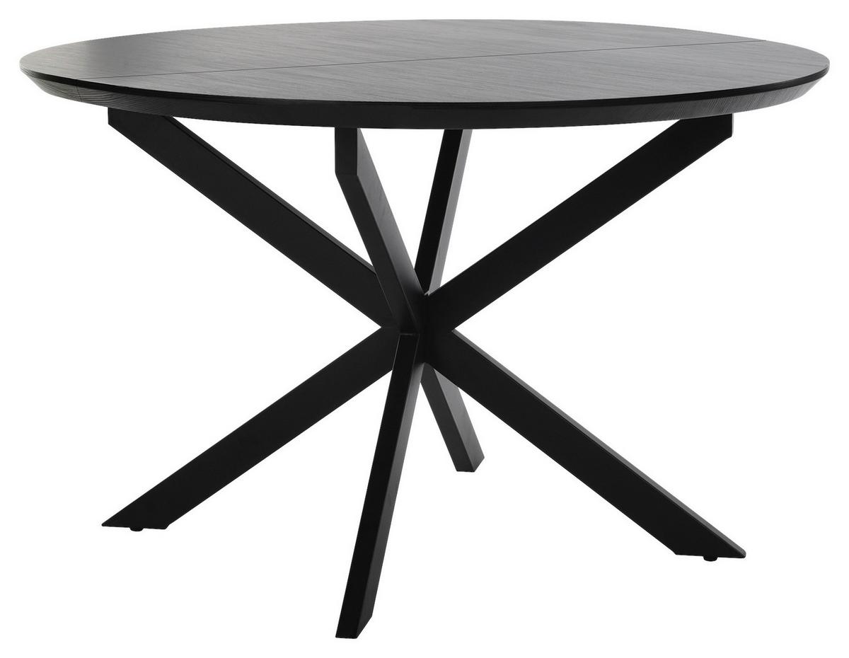 Ausziehtisch Oregon B: 120-160 cm - Schwarz, Design, Holzwerkstoff/Metall (120-160/110/76cm) - MID.YOU