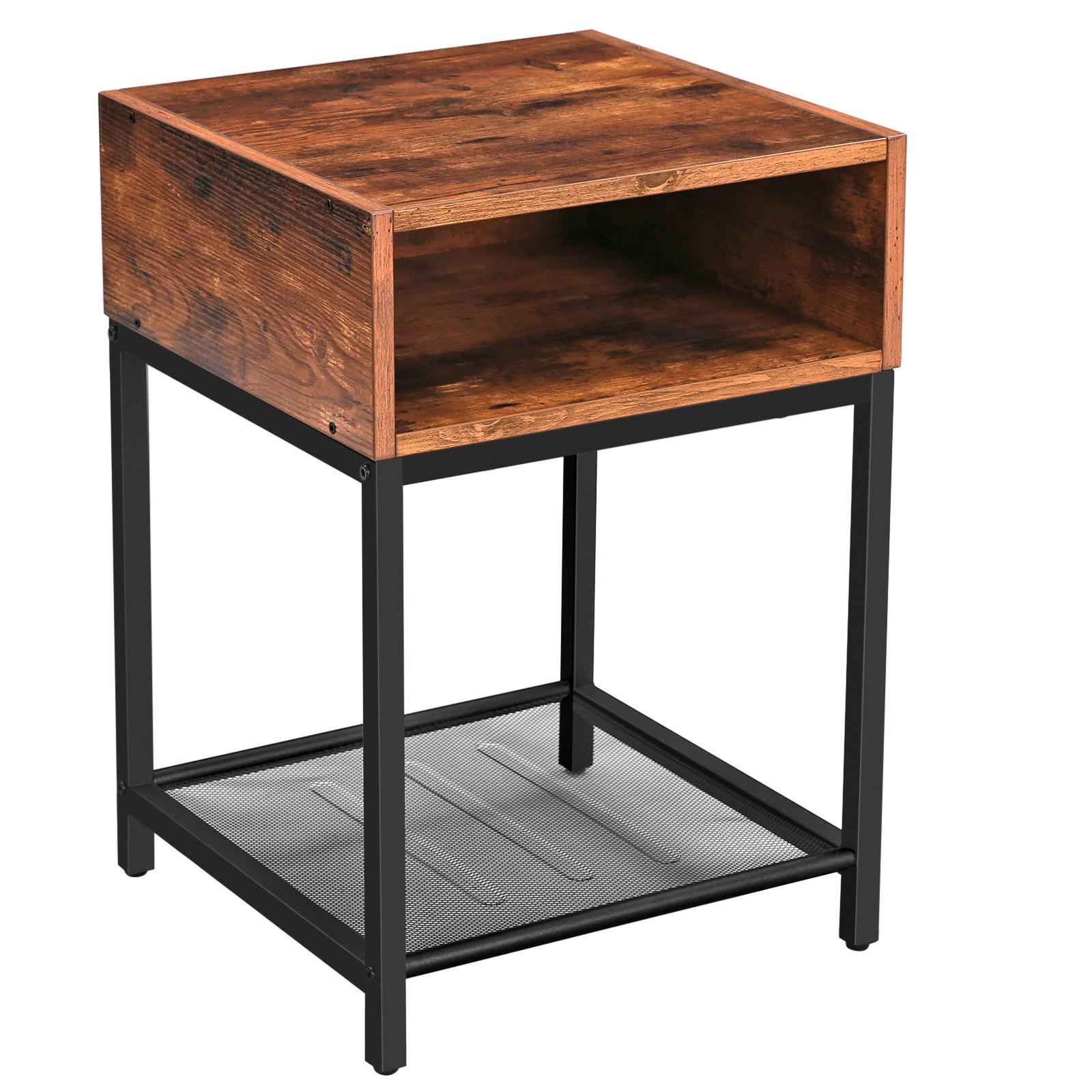 ODKLÁDACÍ STOLEK LET46X - černá/hnědá, Trend, kov/kompozitní dřevo (40/58/40cm) - Boxxx