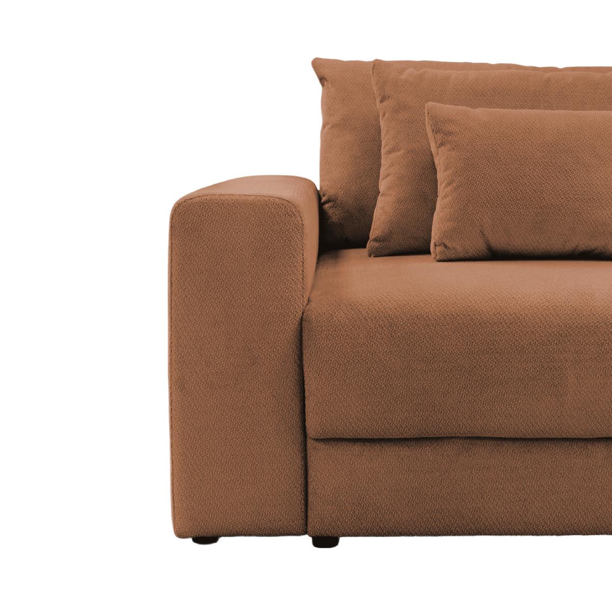 Megasofa Mega Chenille terracotta, B: 255cm - Terracotta/Schwarz, Trend, Textil (255/94/126cm) - Luca Bessoni