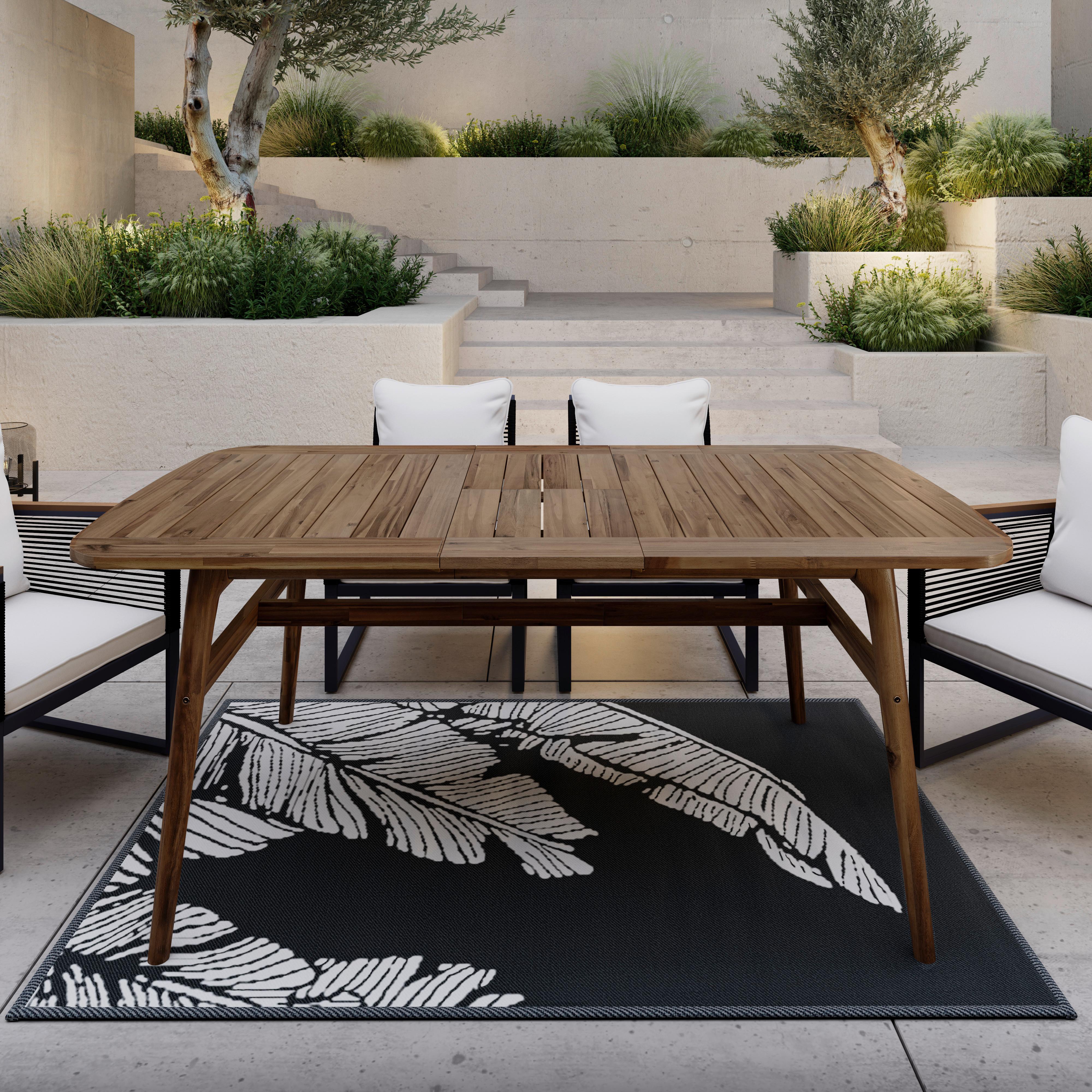 ZAHRADNÍ STŮL NICOLA - barvy vlašských ořechů, Moderní, dřevo (160-200/100/76cm) - Bessagi Garden