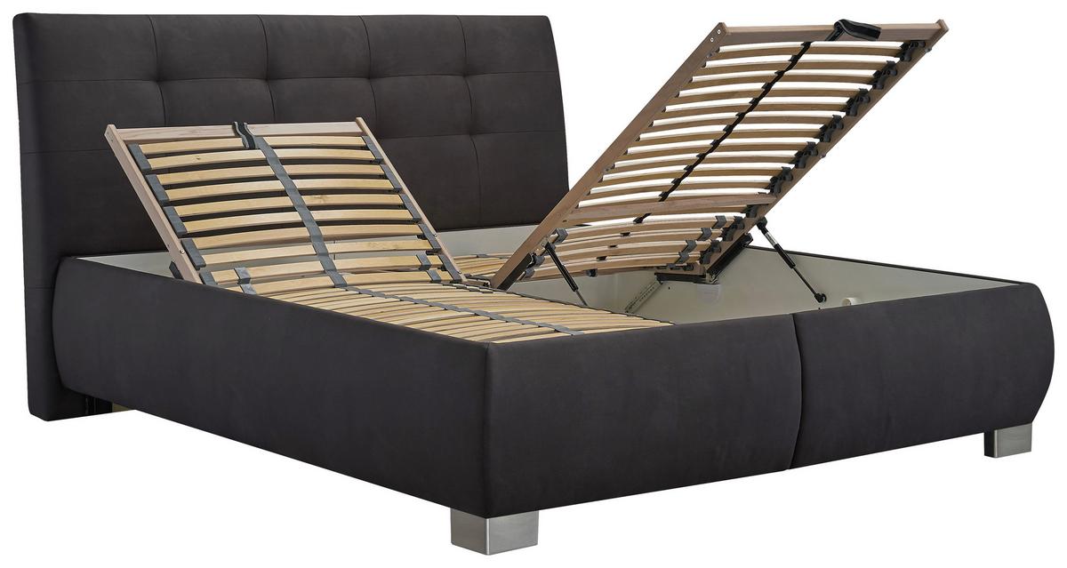 Čalouněná postel s roštem Universe, 160x200, hnědá - hnědá, Moderní, textil (160/200cm)