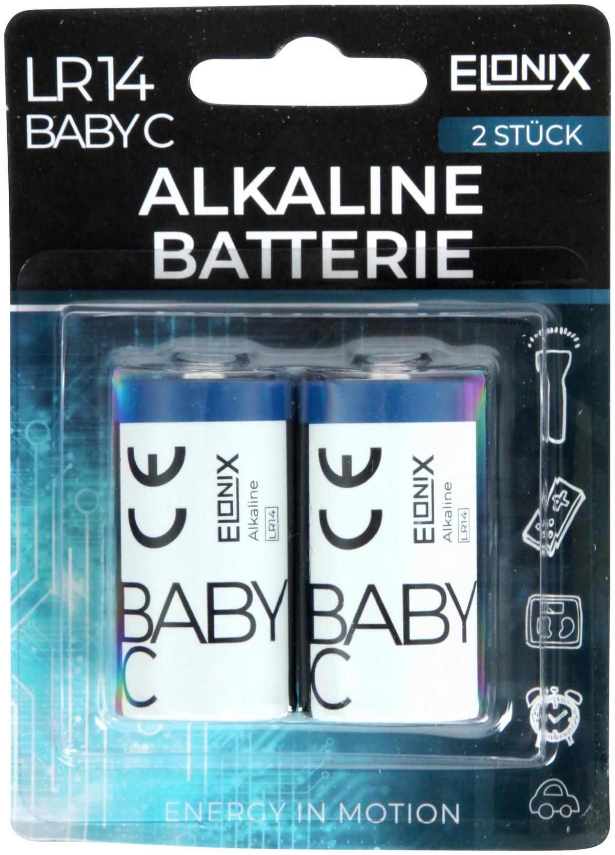 Batterie Elonix Alkaline Lr14 Baby-C - Blau/Grau, Basics - Elonix