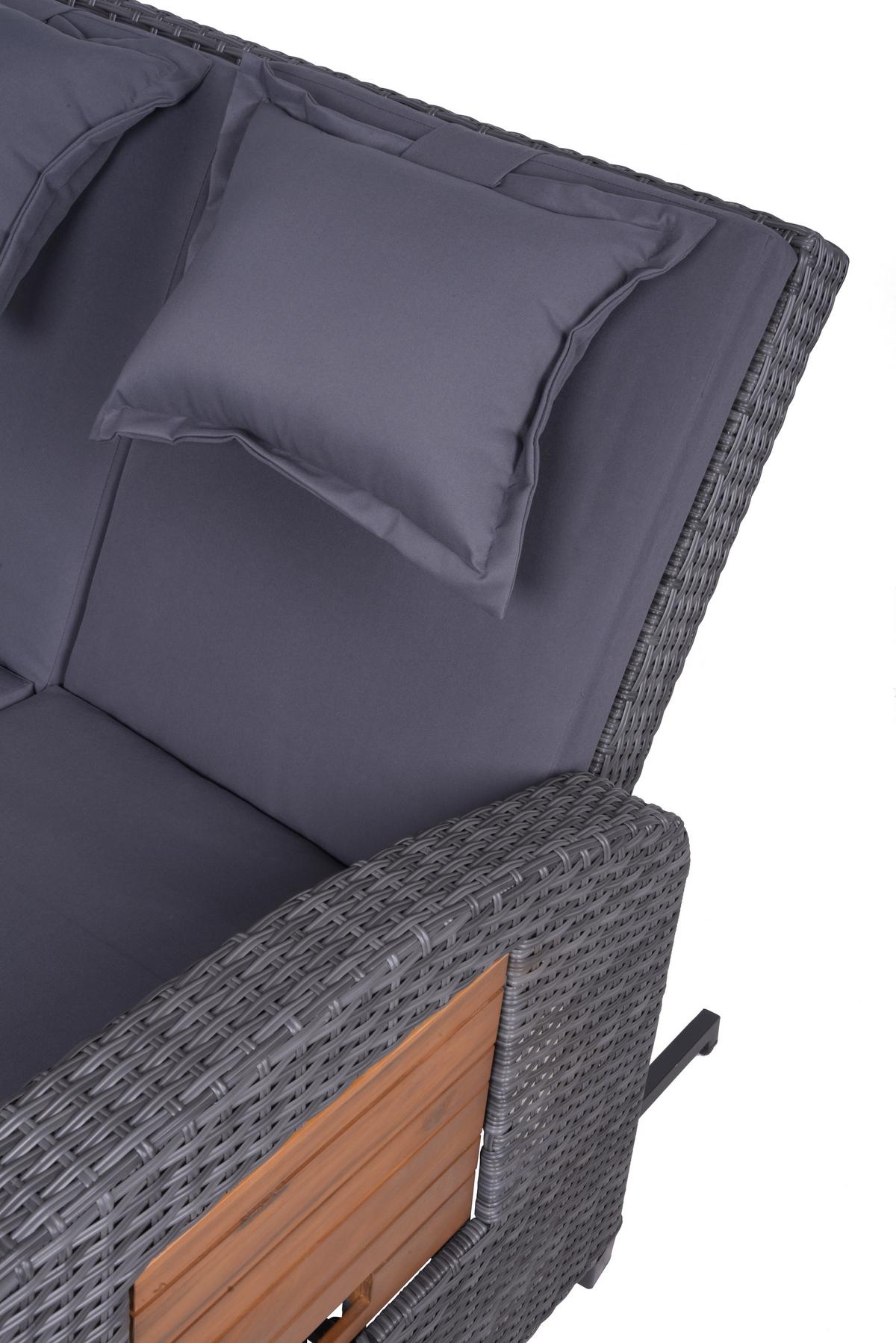 Loungegarnitur Bari - Dunkelgrau/Anthrazit, Basics, Holz/Kunststoff (116/95/118cm) - Gardenson