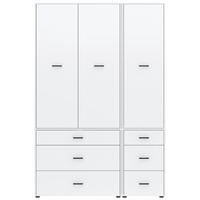Kleiderschrank Kivo Weiß, B: 135 Cm - Weiß, Basics, Holzwerkstoff (135/239,40/52,1cm)