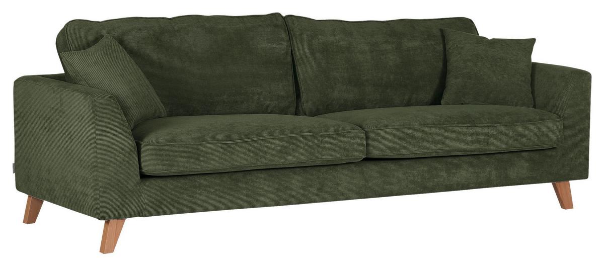 Bigsofa Rimini, Grün B: 240 cm - Buchefarben/Grün, Design, Textil (240/63/90cm) - MID.YOU