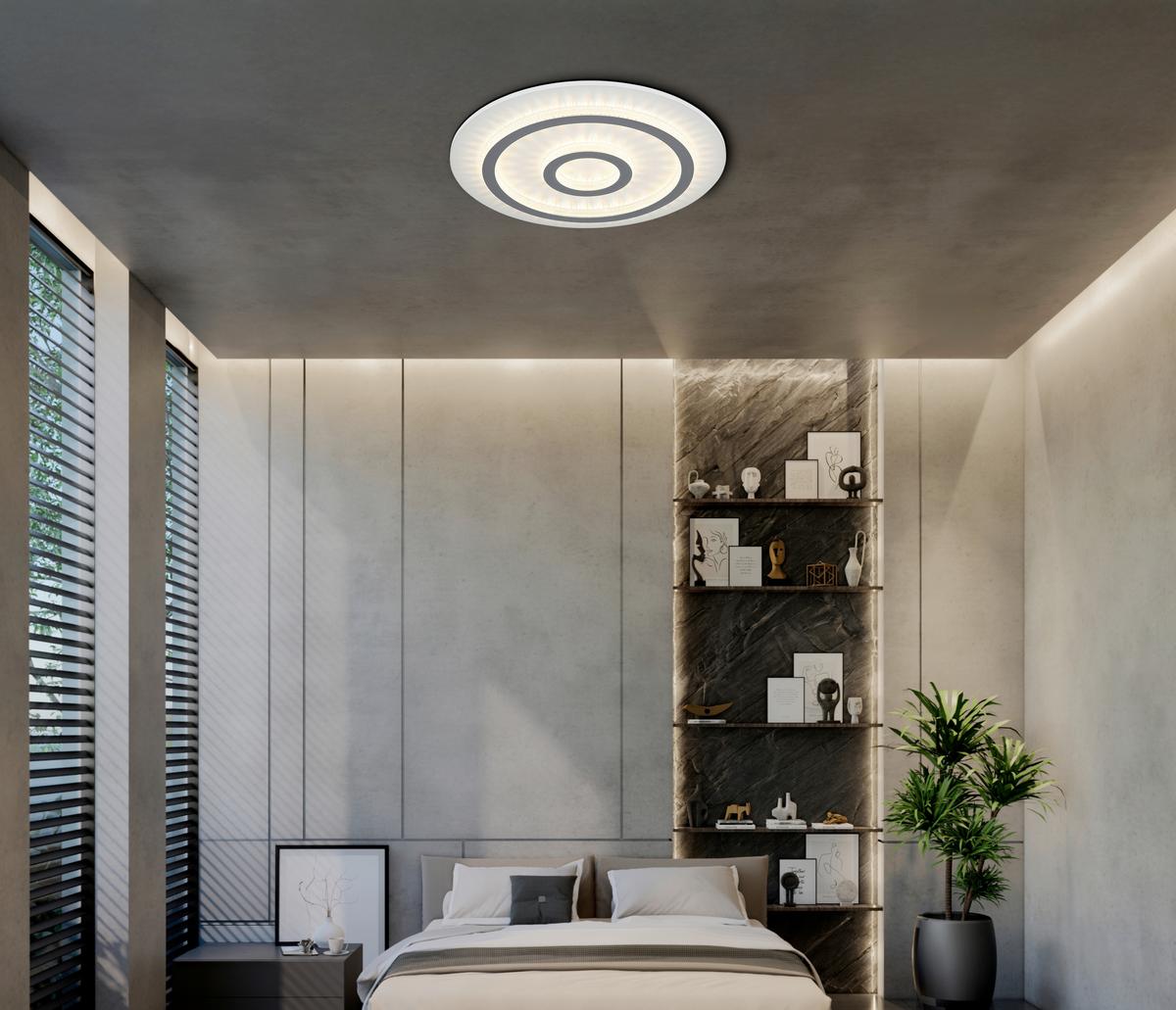 Led Mennyezeti Lámpa 48042-40w  Jayden - világosszürke/fehér, Design, műanyag/fém (45/5,5cm) - Globo