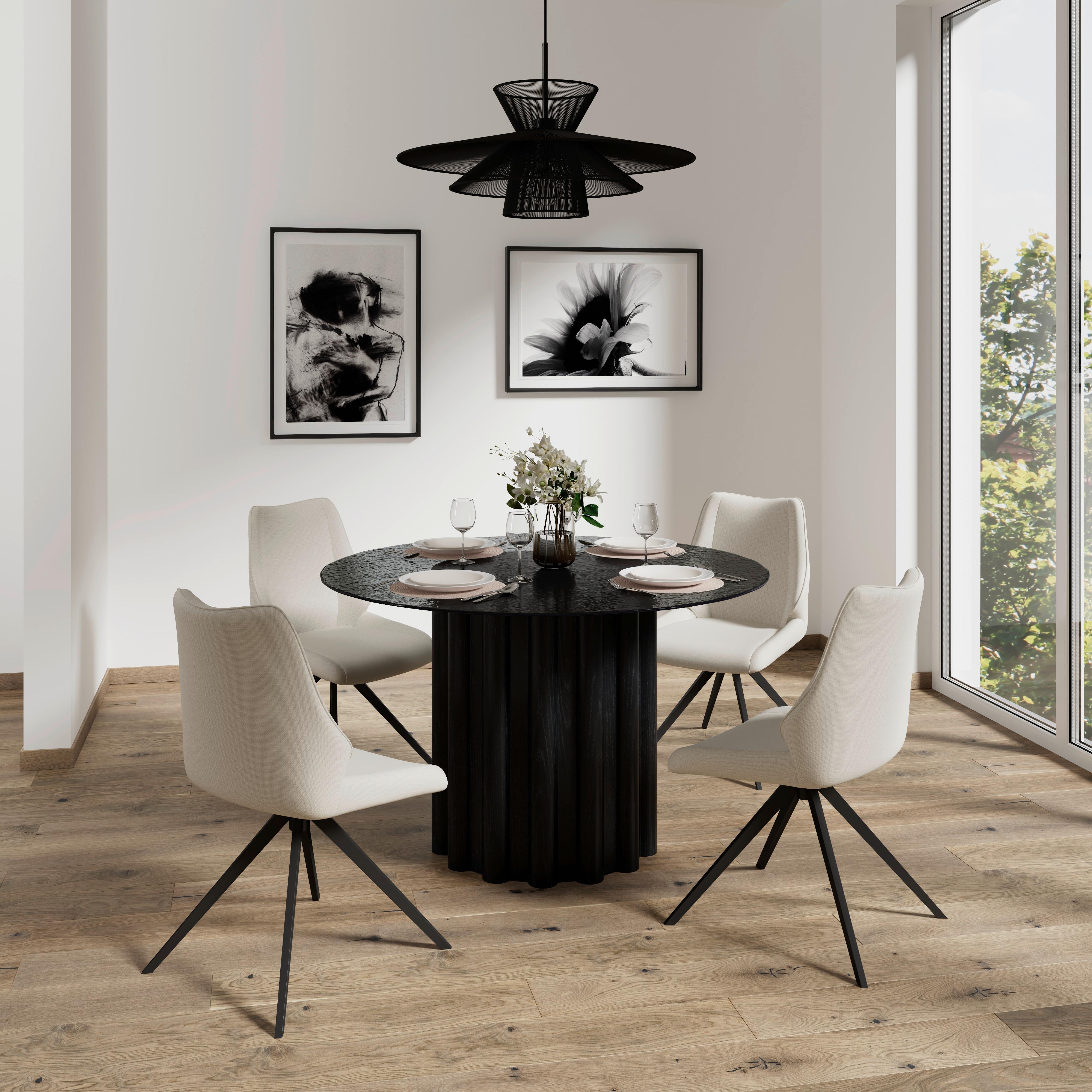 Jídelní stůl Zelia, P: 120  cm - černá, Moderní, dřevo/kompozitní dřevo (120/75/120cm) - Bessagi Home