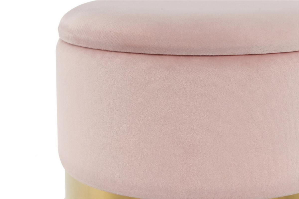 Hockerset Zora Goldfarben Altrosa B: 31,5/36 cm - Goldfarben/Altrosa, Design, Textil/Metall (31,5X36/38X44cm) - Kayoom