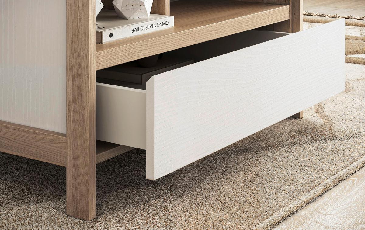 Couchtisch Stranda Weiß B: 80cm - Eichefarben/Weiß, Design, Holzwerkstoff (80/46/60cm) - MID.YOU