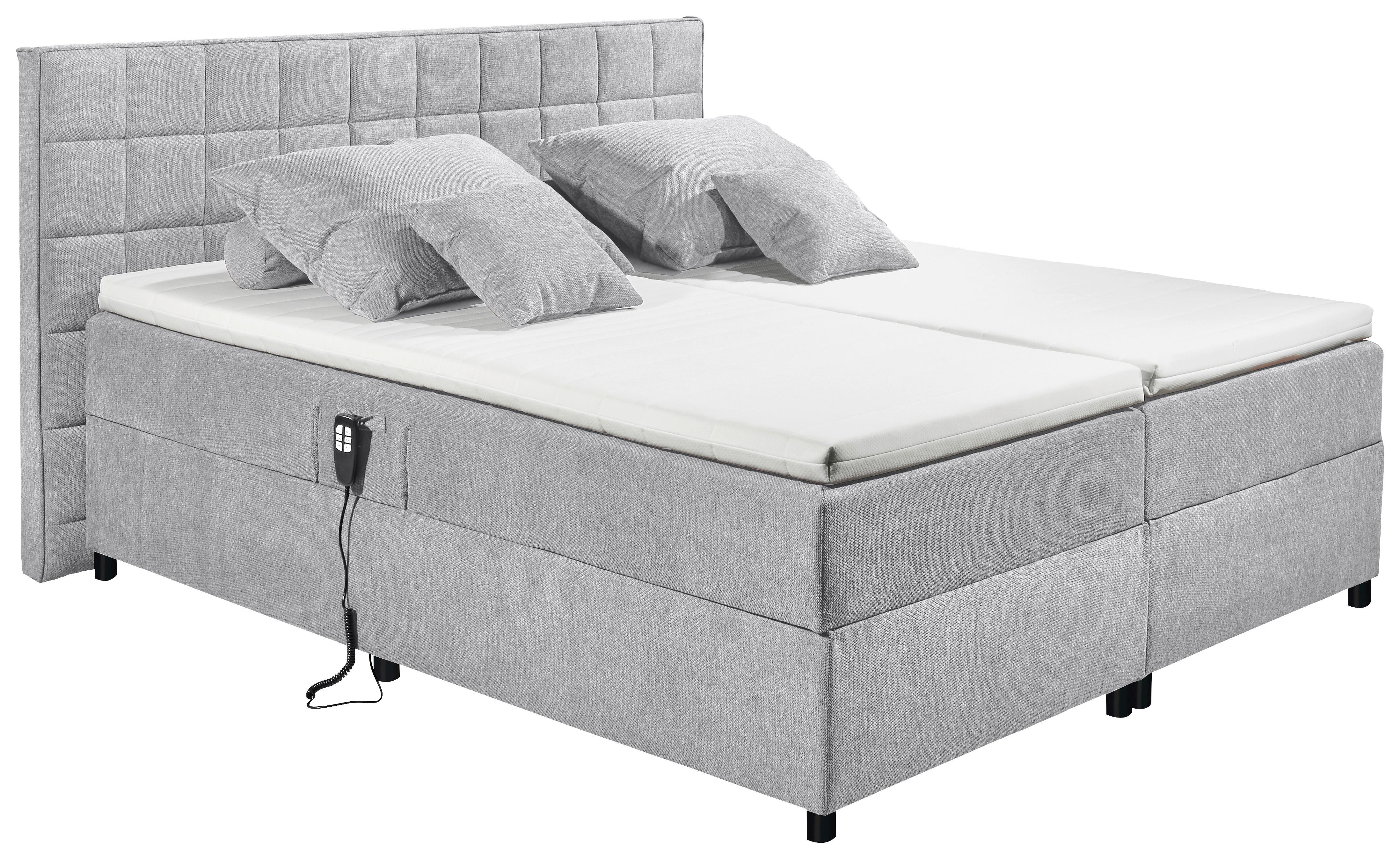 Polsterbett Verstellbar Mit Topper 180x200 Mariborsko - Silberfarben/Hellgrau, Basics, Holzwerkstoff/Textil (180/200cm) - MID.YOU