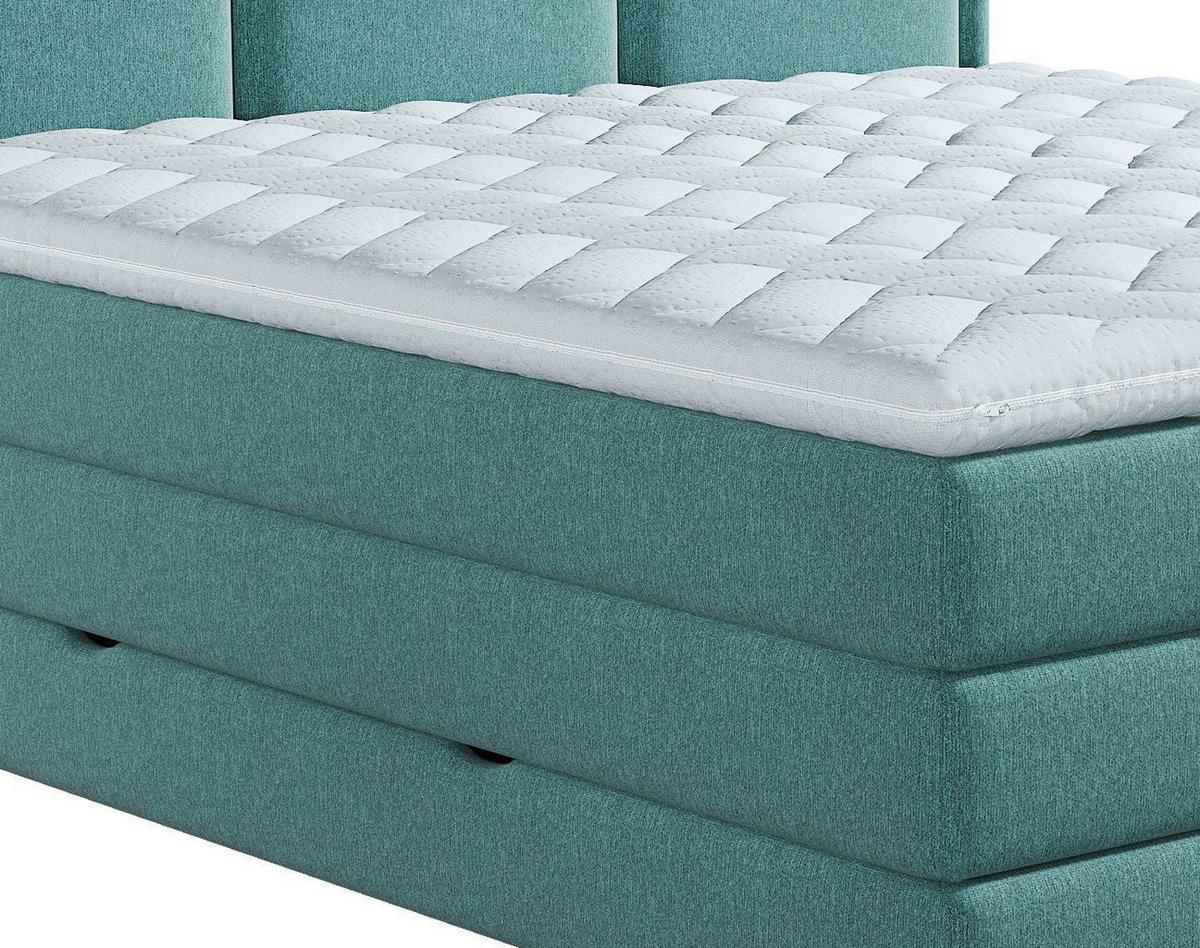 Boxspringbett mit Topper 140x200 cm Swing K - Türkis, Design, Holzwerkstoff/Textil (140/200cm) - MID.YOU