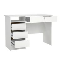 Schreibtisch Function Plus,weiß,l: 109,3 cm - Weiß, MODERN, Holzwerkstoff (109,3/48,5/75,6cm) - MID.YOU