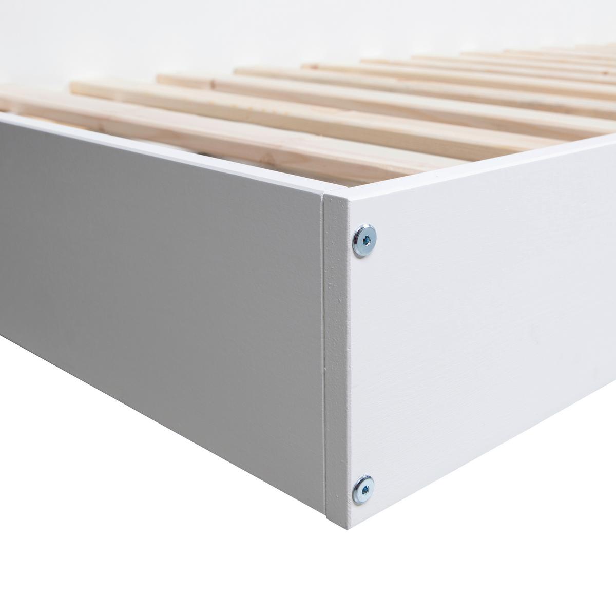 Bett Connect für Lattenrost Geeignet, Weiß 90x200 cm - Weiß, Design, Holz (90/200cm) - Livetastic