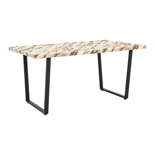 Jedálenský stôl DAVE 160x90 cm - hnedá/čierna, Modern, kov (160/90/76cm) - Bessagi Home