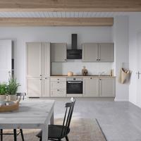 Kuchynská linka 330 cm, kamenná sivá supermatná - čierna/sivá, Modern, kov/kompozitné drevo (330cm) - Nobilia