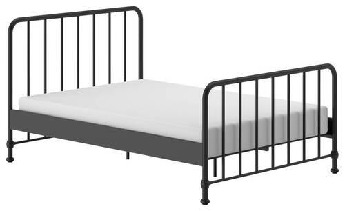 Postel pro děti a mládež 140x200cm, černá - černá, Romantický / Rustikální, kov/dřevo (140/200cm) - MID.YOU