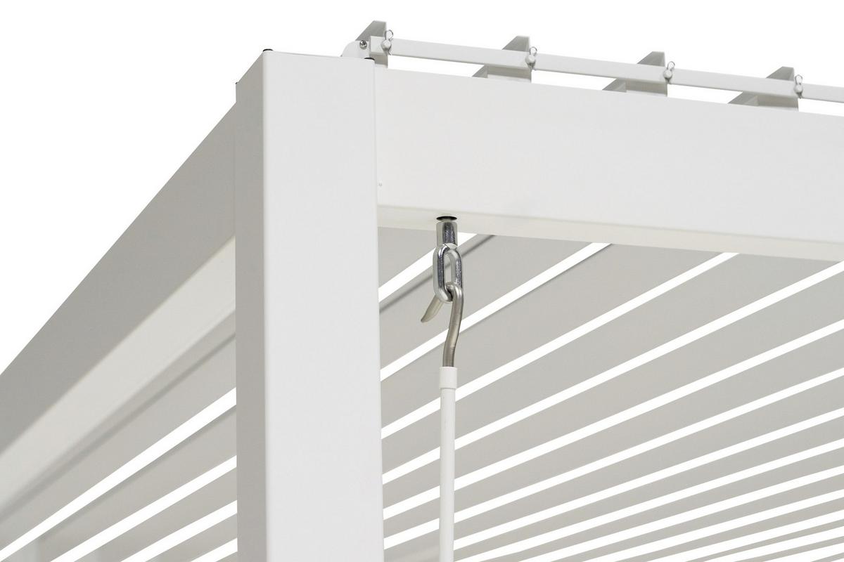 Pergola Deluxe 600x300cm Weiss - Weiß, MODERN, Metall (600/250/300cm) - Gardenson